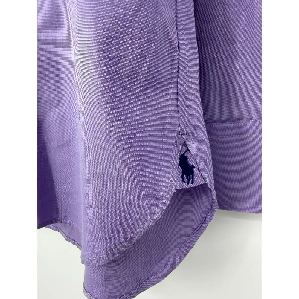 Polo Ralph Lauren Mens Button Up Shirt Size 16 /40-41 Purple Preppy Classic